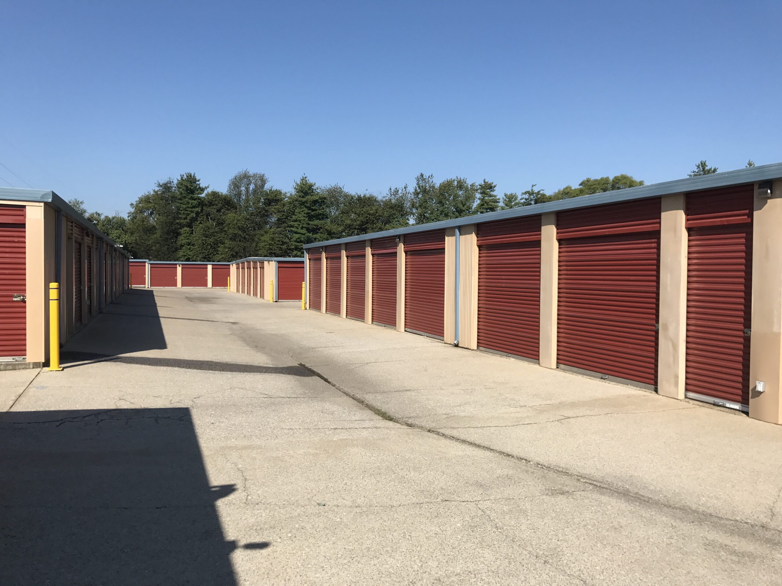 Drive-up units at Compass Self Storage.