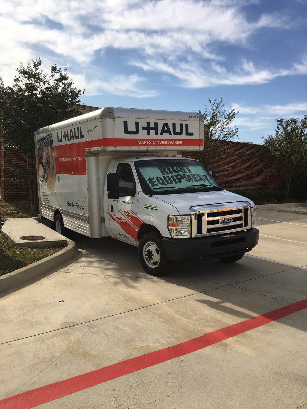 U-Haul moving trucks in Mansfield, TX.