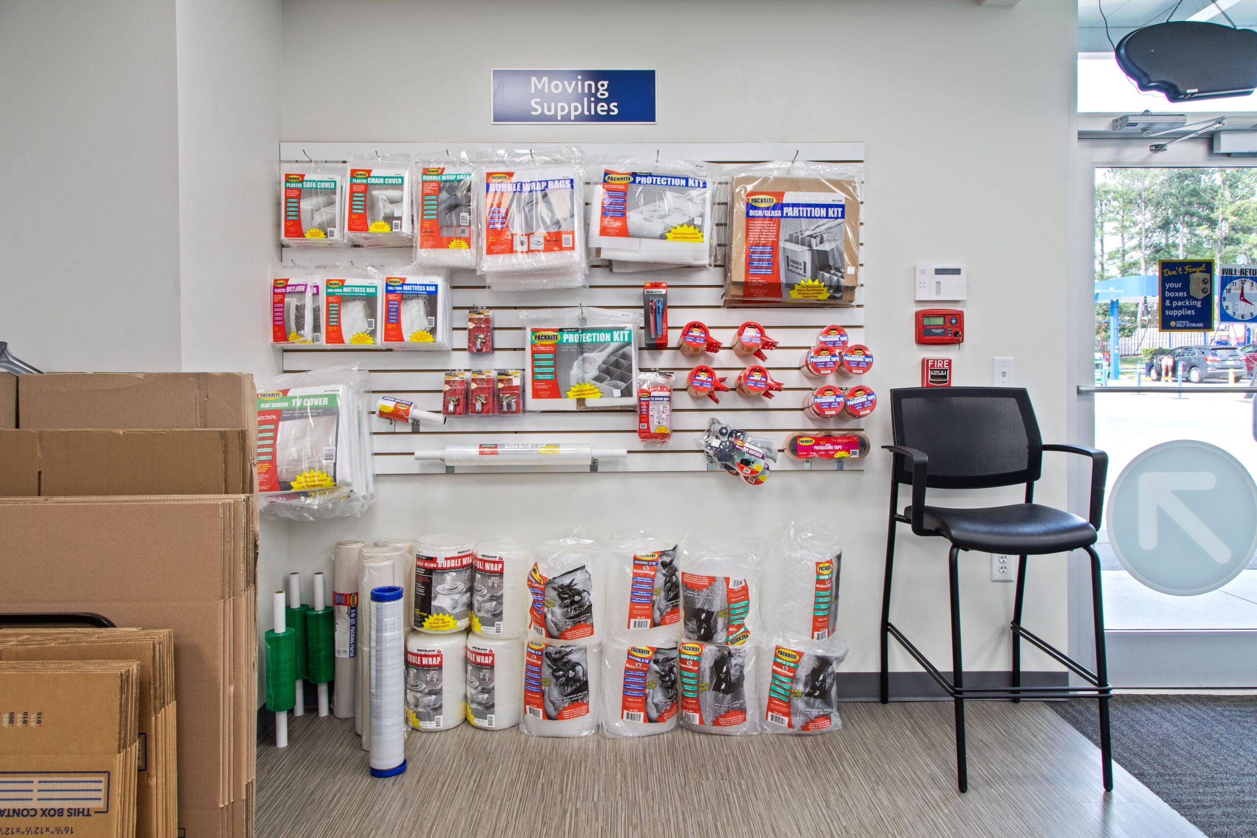 Packing supplies at Compass Self Storage.