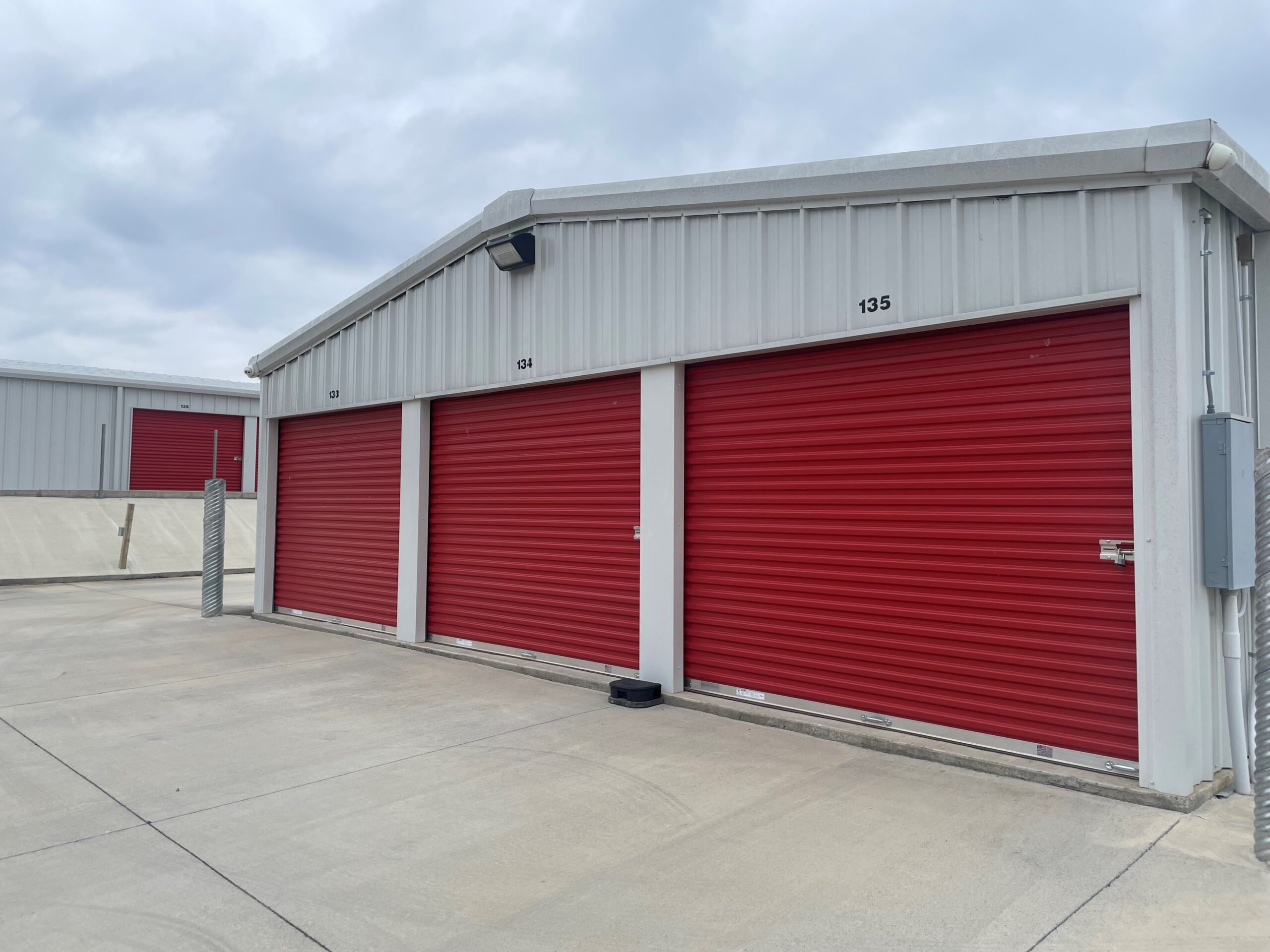 Drive-up units at Compass Self Storage.