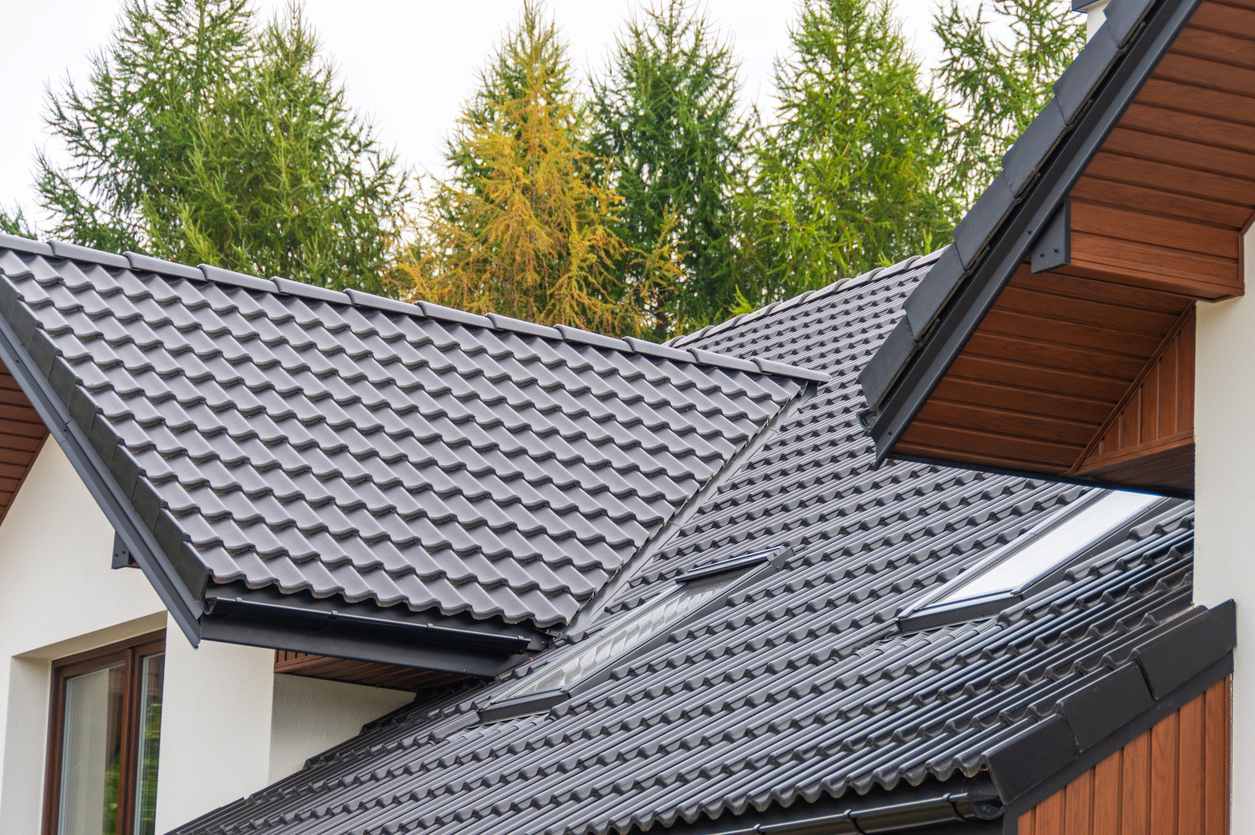 A close-up shot of a nice, well-maintained roof on a house